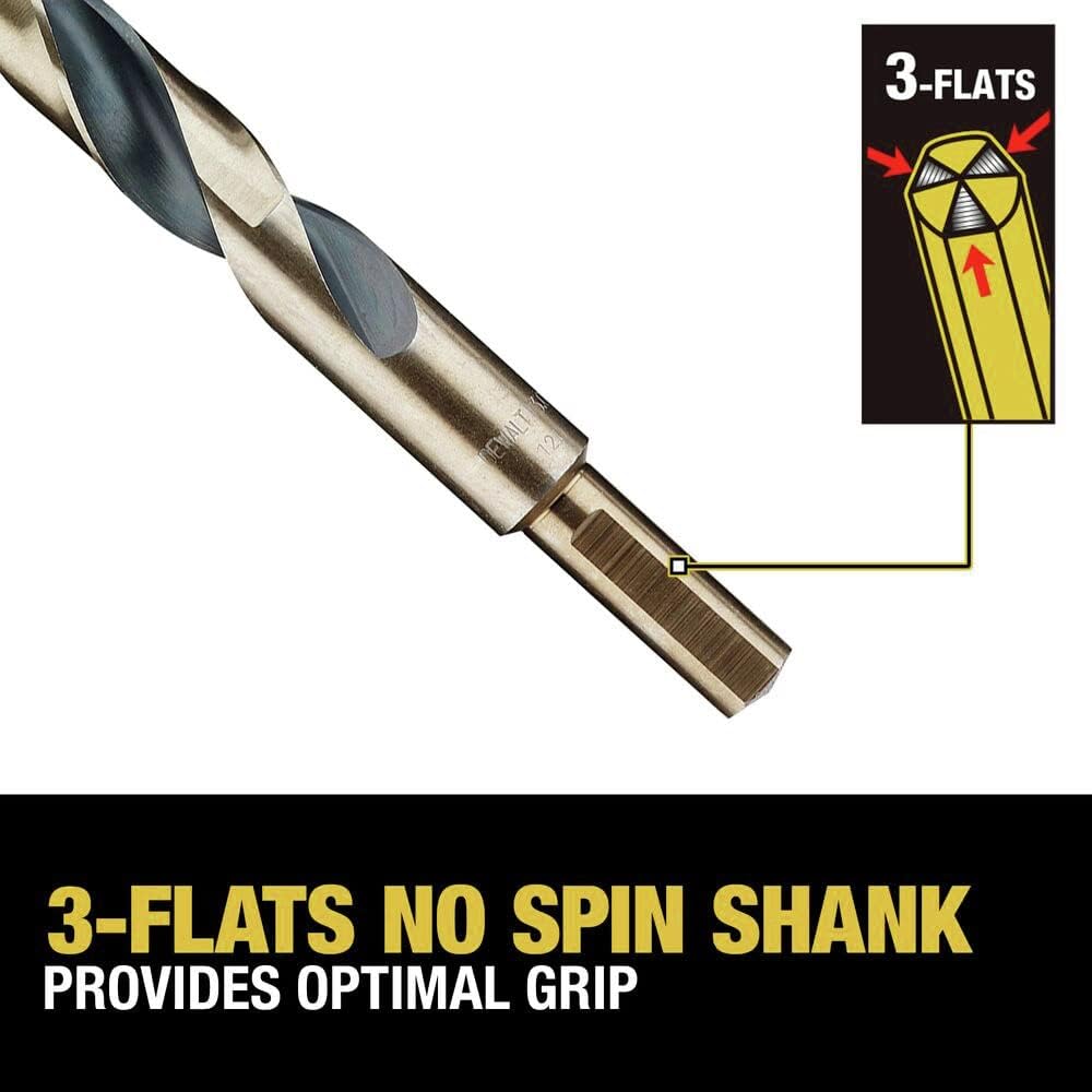 DEWALT Drill Bit Set. 21 Pc High Speed Steel DEWALT Bits. Black and Gold Oxide Coated. 135 Degree Split Point. 31 Degree Helix (DWA1181) - Amazon.com