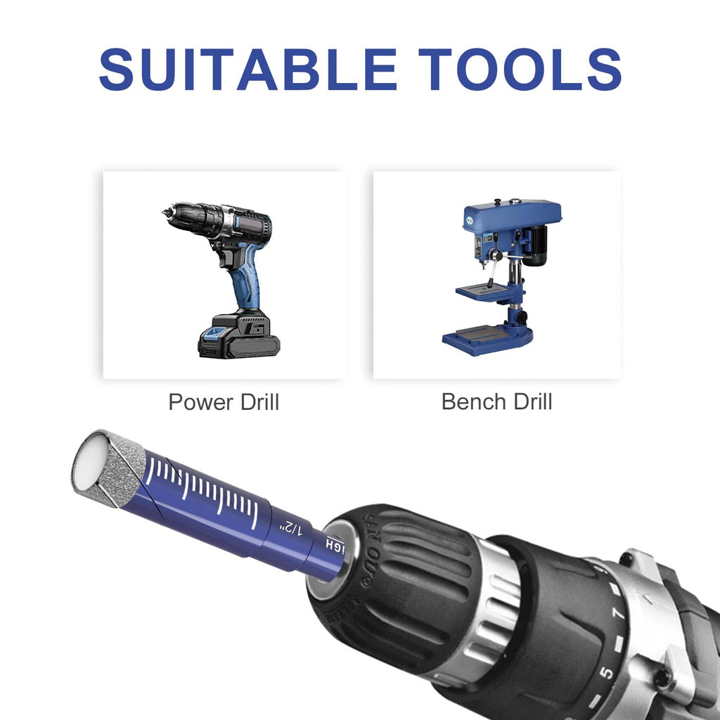 6 Pcs Diamond Drill Bit Set.1/4.5/16.3/8.1/2. Ceramic. Tile Drill Bits | For Ceramic.Pots.Planter.Porcelain.Tile.Glass.Granite.Masonry.Stone. with 1/4 Carbide-Tipped Bit.Vacuum Brazing Technology - Amazon.com