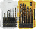 DEWALT Drill Bit Set. 21 Pc High Speed Steel DEWALT Bits. Black and Gold Oxide Coated. 135 Degree Split Point. 31 Degree Helix (DWA1181) - Amazon.com