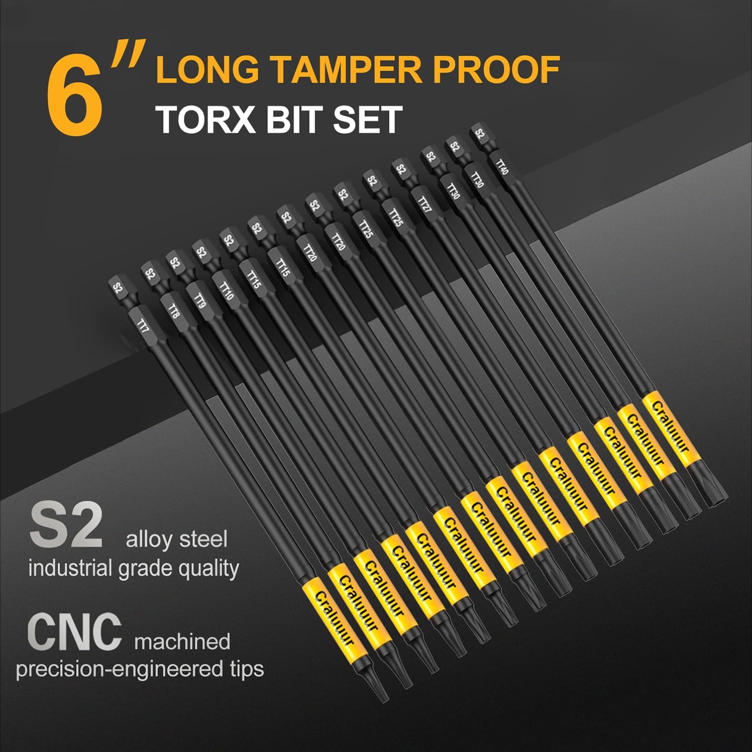 14PCS lmpact Long Torx Bit Set. 6-Inch T7-T40 Tamper Proof Star Bits Set | Magnetic S2 Steel Security Torx bits with 1/4-inch quick-release shanks for automotive. DIY. electronics. and woodworking - Amazon.com