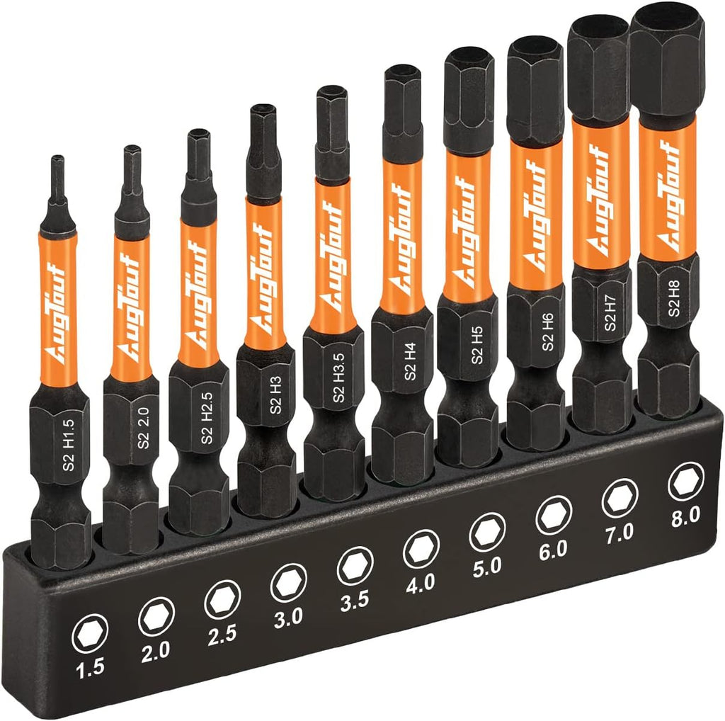 toolant Impact Allen Wrench Drill Bit Set. 20-Piece Metric & SAE. 2-Inch | S2 steel magnetic bits with 1/4-inch hex shanks; includes 4 mini L-shaped hex keys and labeled holders in a storage case - Amazon.com