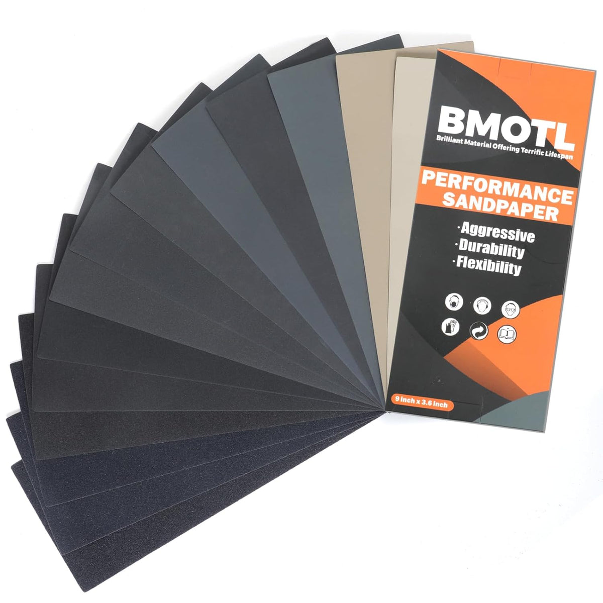 BMOTL Wet Dry Sandpaper Sheets 9x3.6. 120-5000 Assorted Grit. 42Pcs | Premium Silicon Carbide Sand Paper for Wood Furniture Finishing. Automotive Polishing. Metal Sanding - Amazon.com