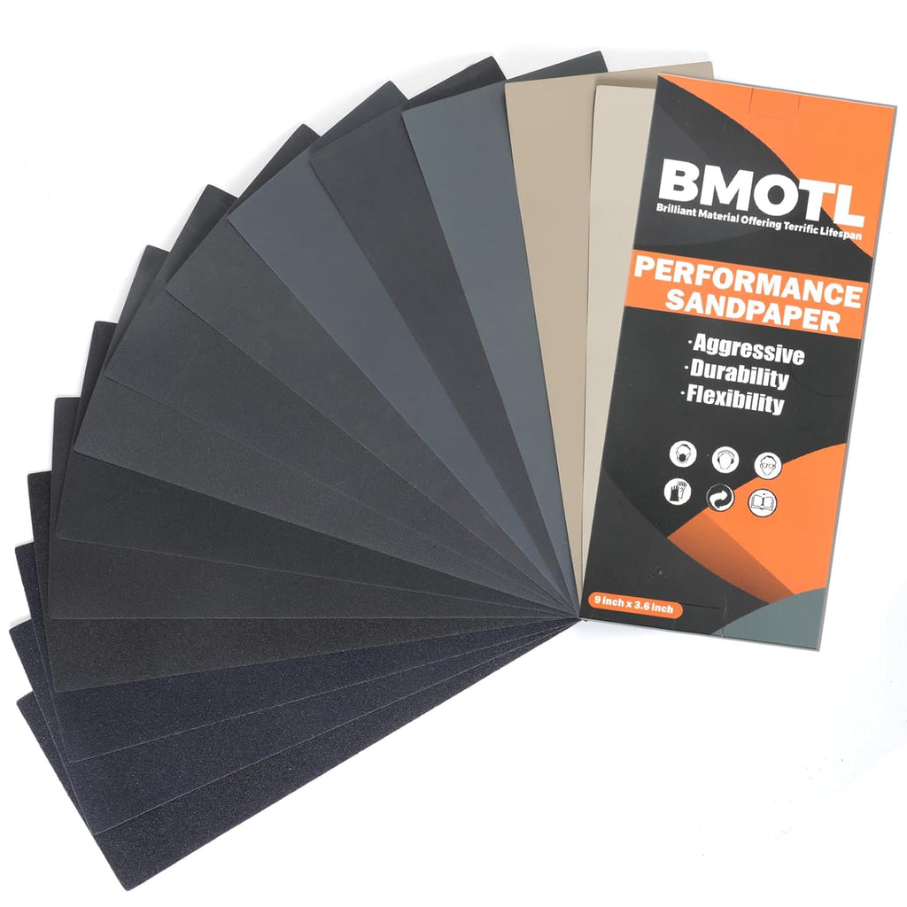 Wet Dry Sandpaper Sheets 9x3.6. 1000 1200 1500 2000 3000 5000 Grit. 42Pcs | Premium Silicon Carbide Sand Paper for Wood Furniture Finishing. Automotive Polishing. Metal Sanding - Amazon.com