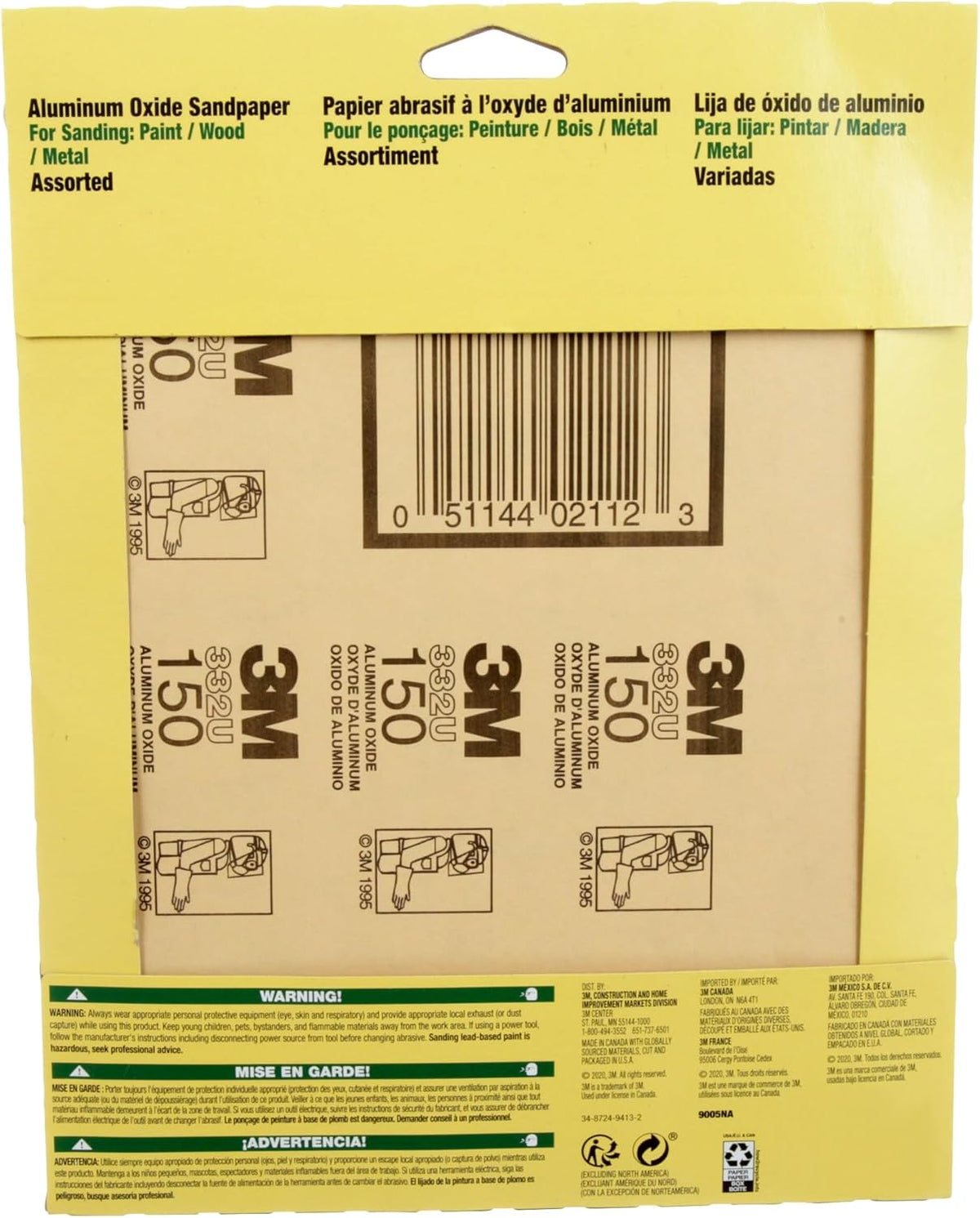 3M Aluminum Oxide Sandpaper. 5 Sheets. Assorted Grit 100-150-220. 9-in x 11-in. Multi-Purpose Abrasive Sanding Paper for On Paint. Wood and Metal (9005NA) - Abrasive Sheets - Amazon.com