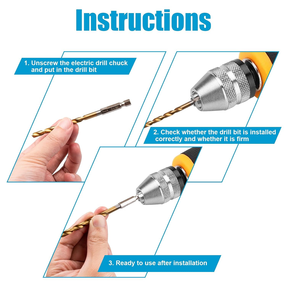 19 Pcs Hex Shank Drill Bit Set. 1/16-1/4. HSS Titanium Twist. Metal. Wood | 135° Split Point. Self-Centering. Fits Impact Drivers. Quick Change Chucks. For Plastic. Aluminum. Indexed Case. Backup Bits - Amazon.com