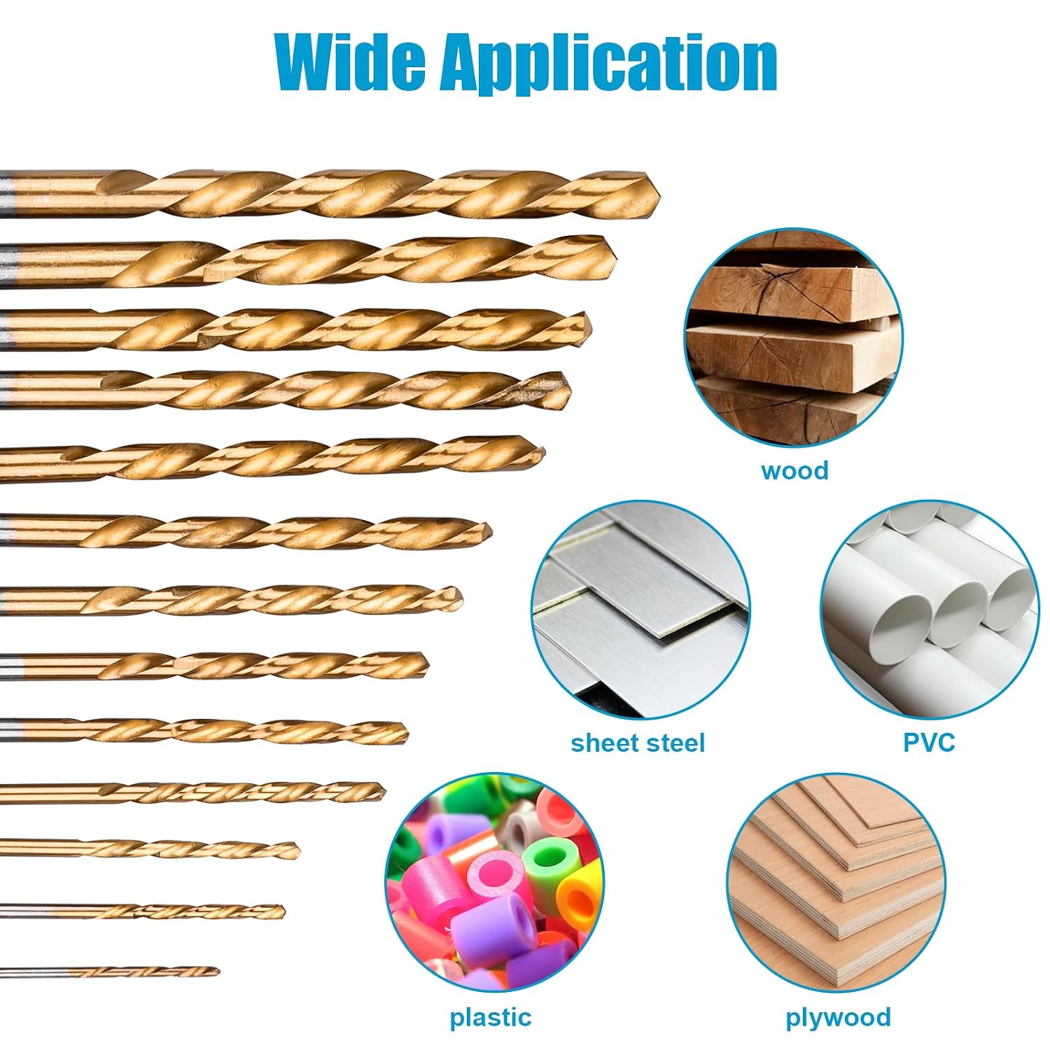 19 Pcs Hex Shank Drill Bit Set. 1/16-1/4. HSS Titanium Twist. Metal. Wood | 135° Split Point. Self-Centering. Fits Impact Drivers. Quick Change Chucks. For Plastic. Aluminum. Indexed Case. Backup Bits - Amazon.com