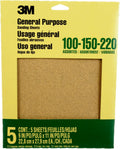 3M Aluminum Oxide Sandpaper. 5 Sheets. Assorted Grit 100-150-220. 9-in x 11-in. Multi-Purpose Abrasive Sanding Paper for On Paint. Wood and Metal (9005NA) - Abrasive Sheets - Amazon.com