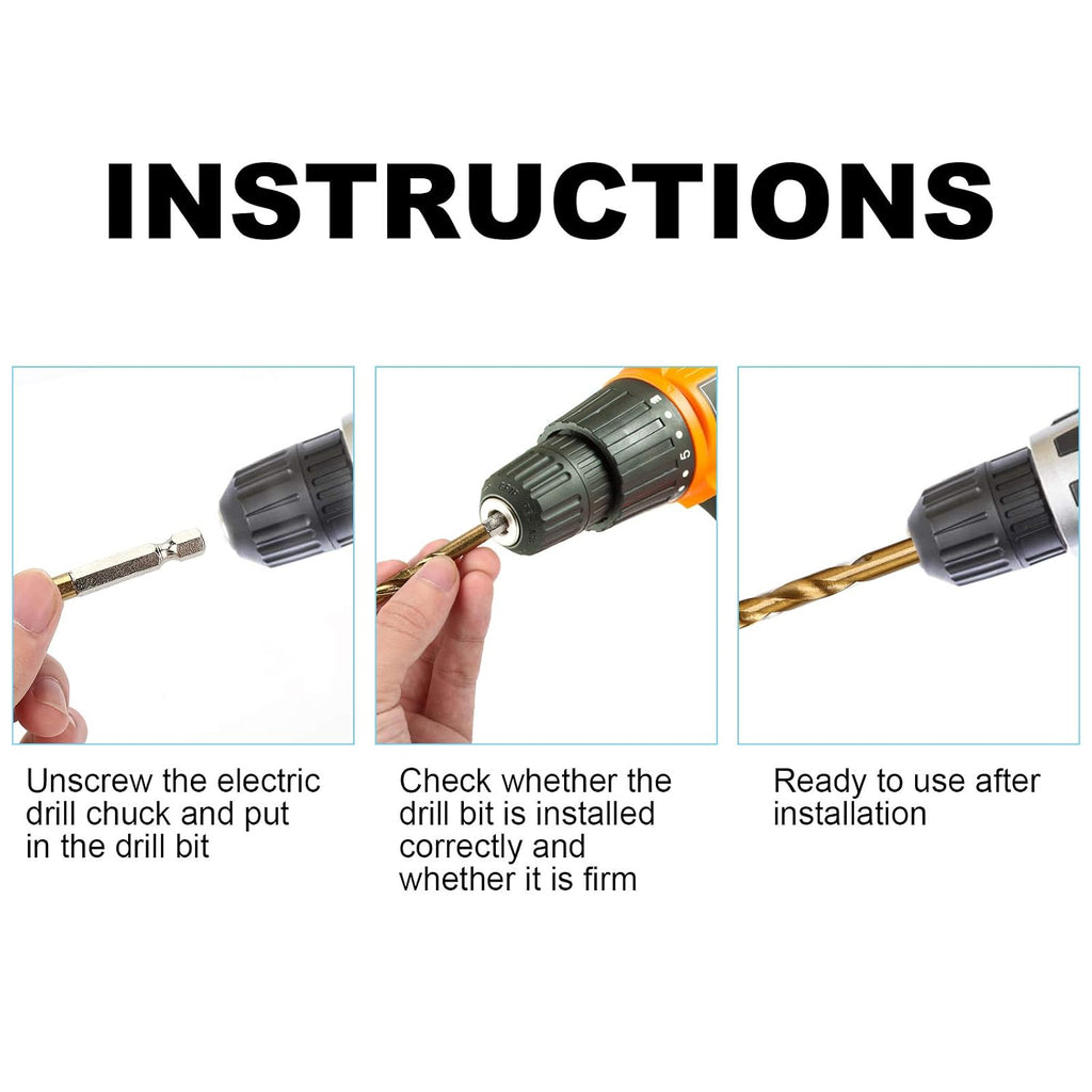 19 Pcs HSS Titanium Twist Drill Bit Set - 1/16-1/4 Hex Shank Quick Change | 135 Degrees Split Point. Fully Ground Edges. Anti Runout. Fits Impact Drivers. Drills Metal Steel Wood. Plastics. Small Bits - Amazon.com
