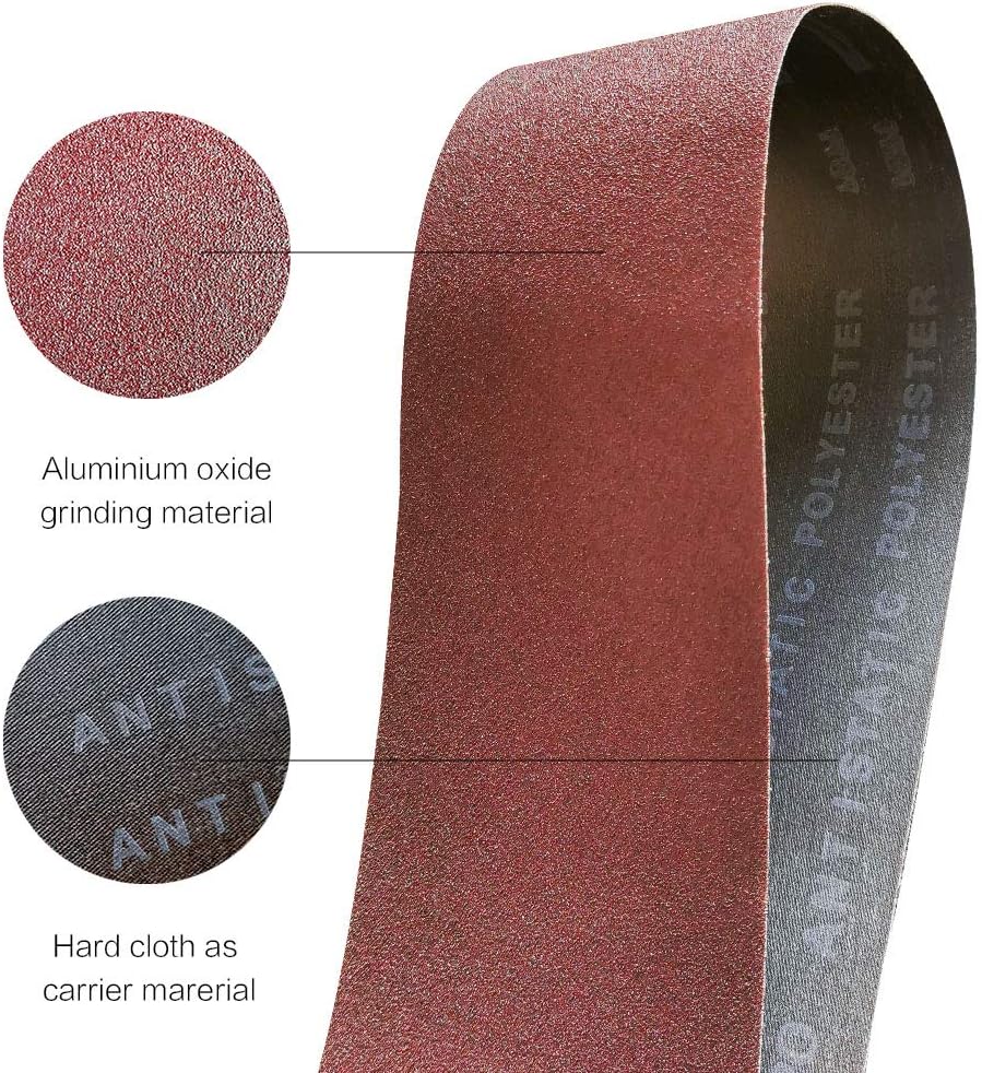 3x21 3 x 21 Inch Sanding Belt Pack 3-Inch x 21-Inch.12 Pcs(4 Each of 80 120 150 Grits) Aluminum Oxide for Sander - Amazon.com