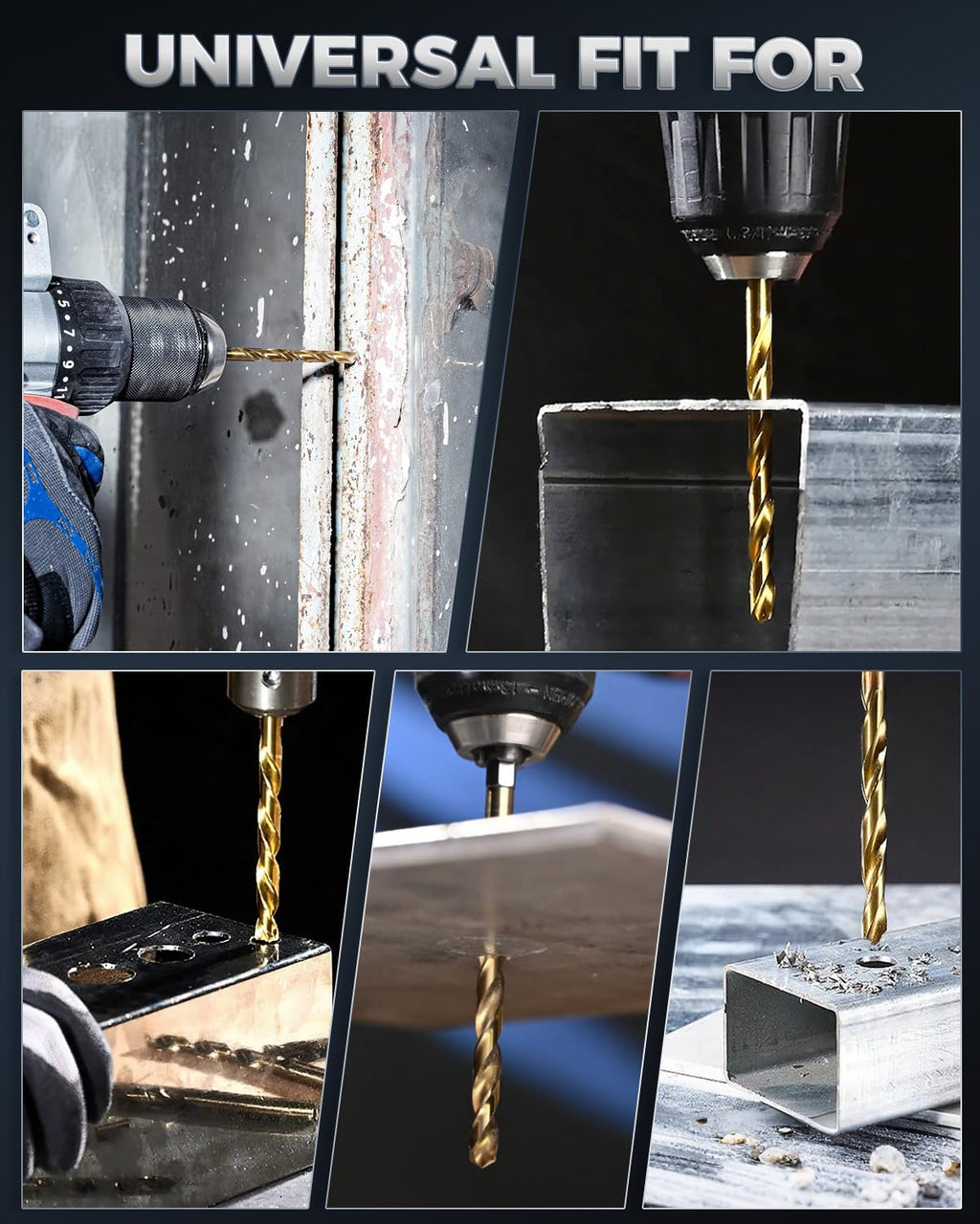 COMOWARE Titanium Twist Drill Bit Set 16 Pcs. 1/16-1/4. Hex Shank HSS | Titanium Coating. 2 Flutes.for Wood Plastic Aluminum Alloy. for Home DIY. Engineering. with Index & Storage Case - Amazon.com