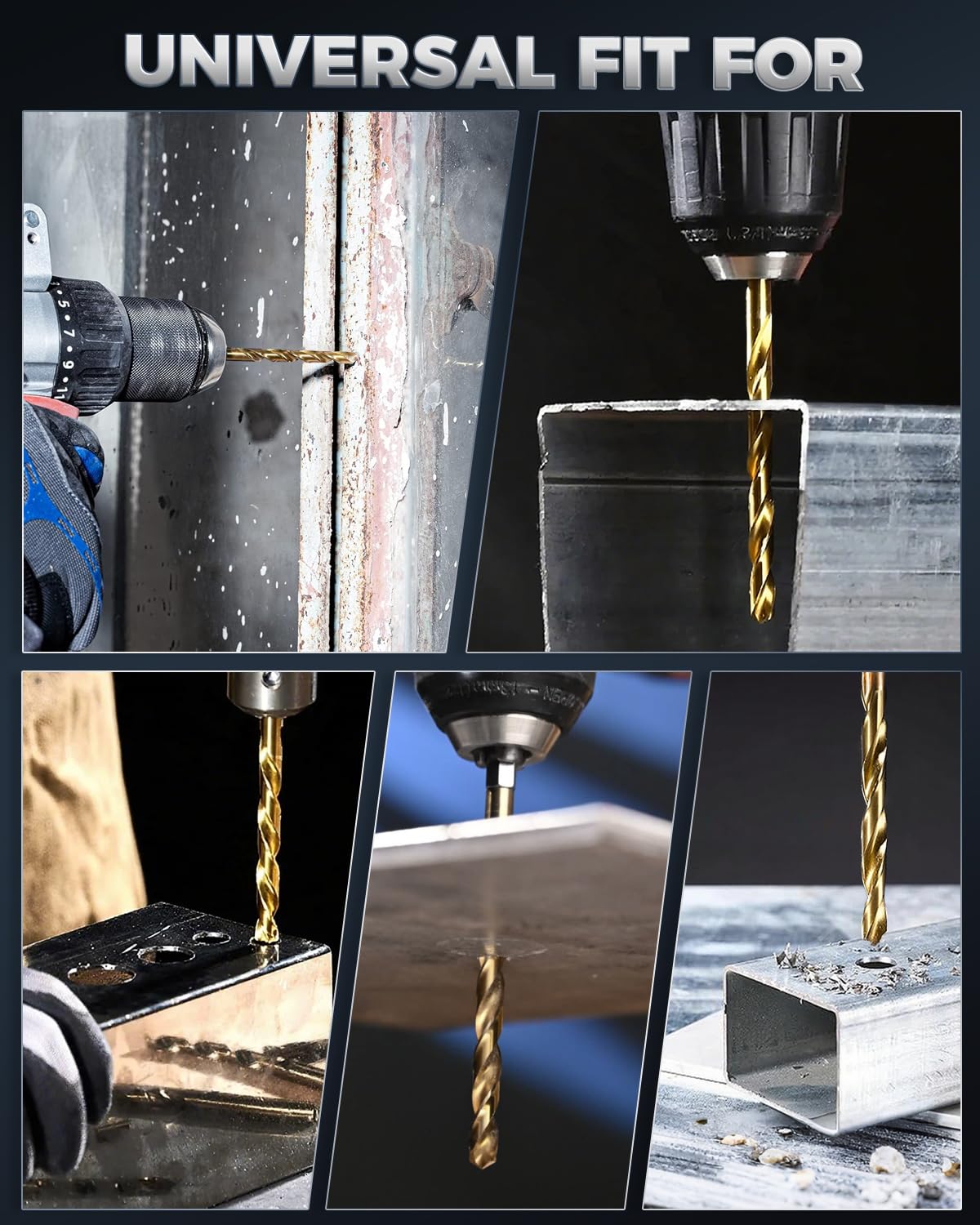 COMOWARE Titanium Twist Drill Bit Set 16 Pcs. 1/16-1/4. Hex Shank HSS | Titanium Coating. 2 Flutes.for Wood Plastic Aluminum Alloy. for Home DIY. Engineering. with Index & Storage Case - Amazon.com