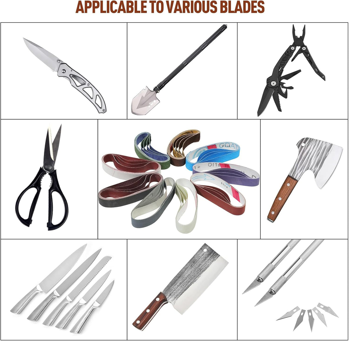 45 Pcs 1/2 x 12 Replacement Sharpening Belt Kit for Official Work Sharp Knife & Tool Sharpener (WSKTS & WSKTS-KT/Mk.1 & Mk.2) - Assorted Grits (80/120/240/400/600/800/1000/2500/5000) - Amazon.com