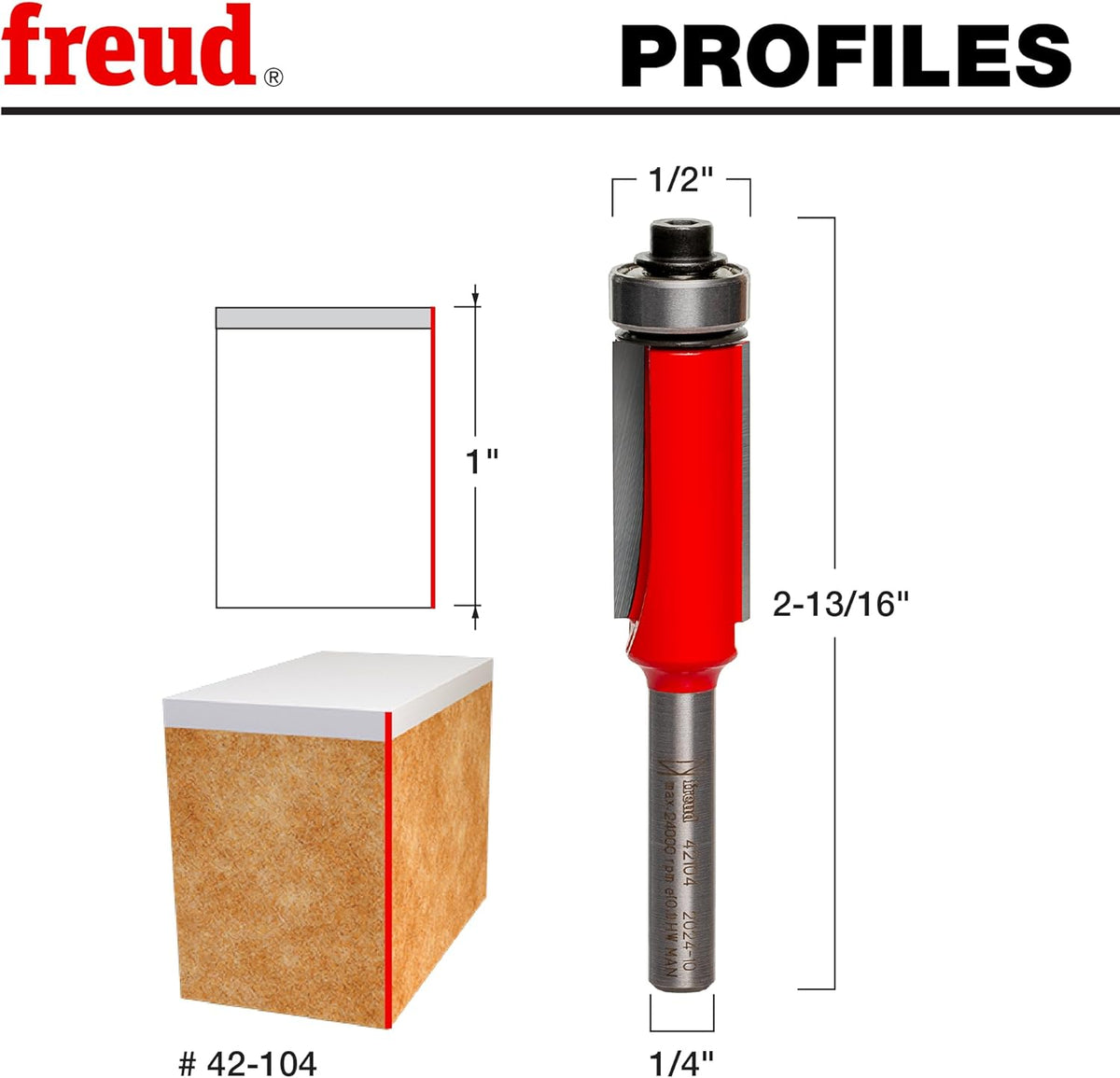 1/2 (Dia.) Bearing Flush Trim Bit - Bearing Flush Trim Router Bits - Amazon.com