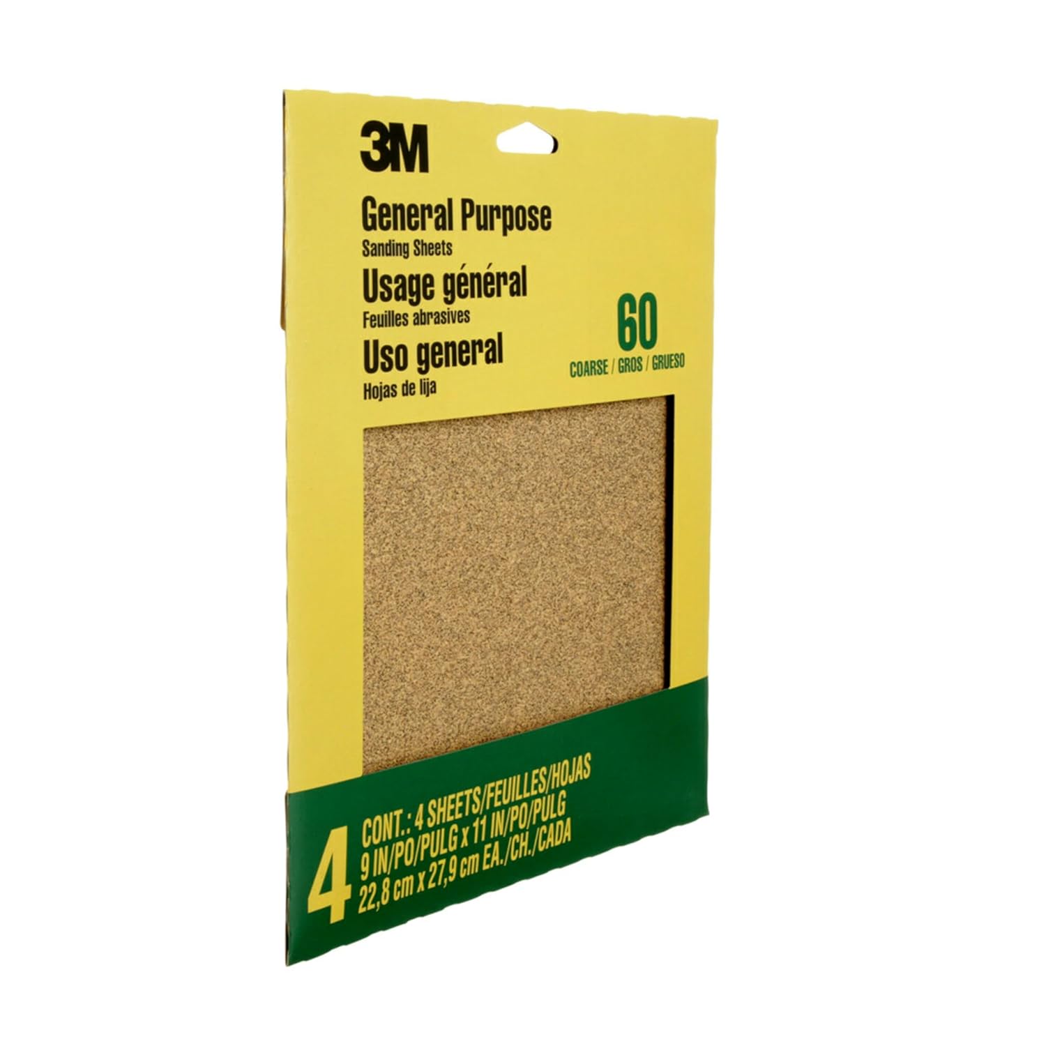 3M Sandpaper. 60 Grit. 4 Sheets. 9 x 11 in. Coarse Aluminum Oxide | Sands Paint. Wood & Metal. Great For General Purpose Sanding (9003NA-20) - Sandpaper Sheets - Amazon.com