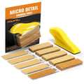 POLIWELL Micro Sander Kit 3.5 x 1 Mini Sander for Small Projects. Detail Handle Sanding Tools + Sandpaper 80 120 180 240 400 Grit for DIY Crafts Wood Finishing Tight Narrow Spaces Polishing. 50 PCS - Amazon.com