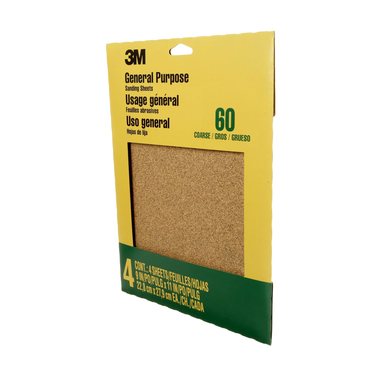 3M Sandpaper. 60 Grit. 4 Sheets. 9 x 11 in. Coarse Aluminum Oxide | Sands Paint. Wood & Metal. Great For General Purpose Sanding (9003NA-20) - Sandpaper Sheets - Amazon.com