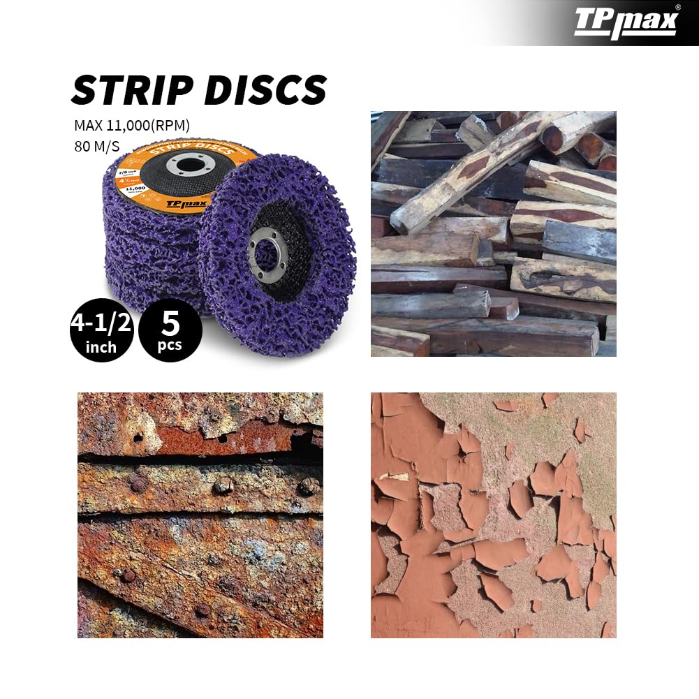 4-1/2 x 7/8 Strip Disc 5Pk Rust & Paint Removal for Angle Grinder