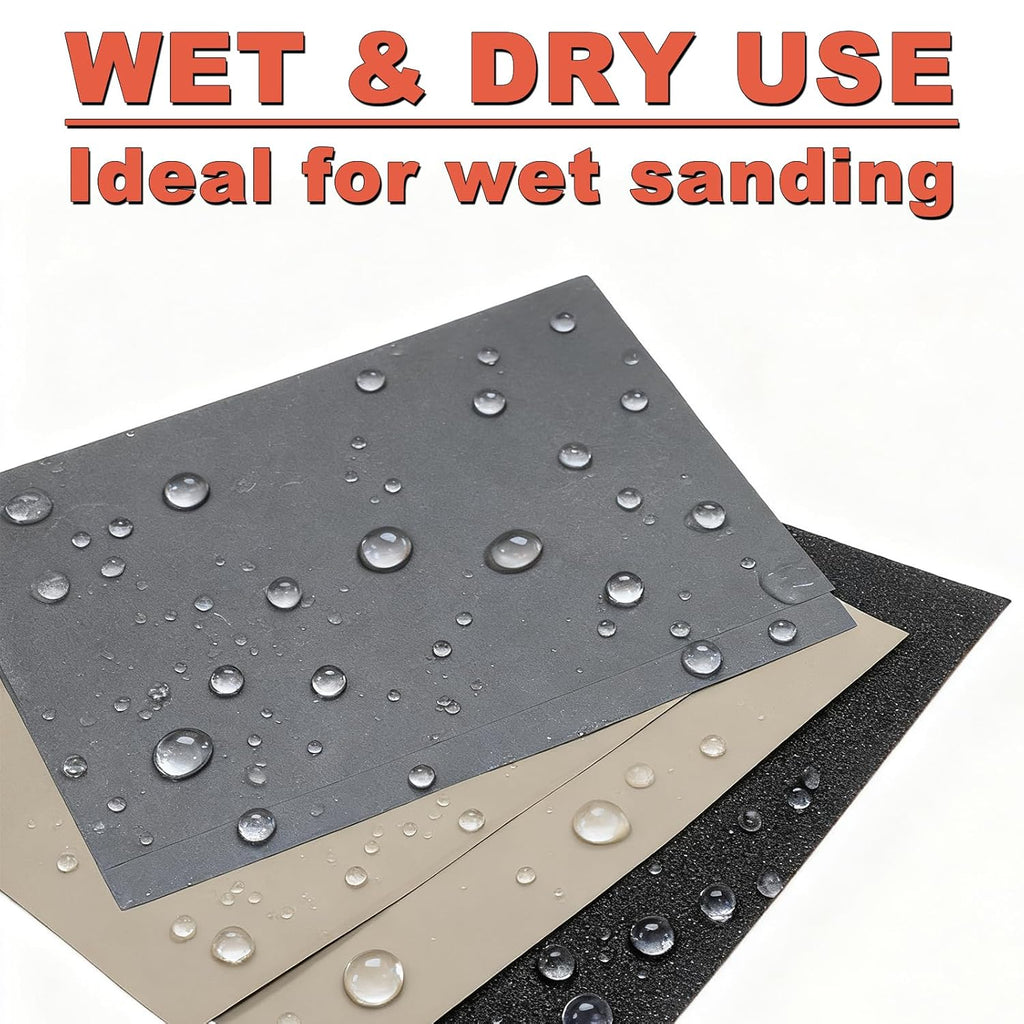 BMOTL Wet Dry Sandpaper Sheets 9x3.6. 120-5000 Assorted Grit. 42Pcs | Premium Silicon Carbide Sand Paper for Wood Furniture Finishing. Automotive Polishing. Metal Sanding - Amazon.com