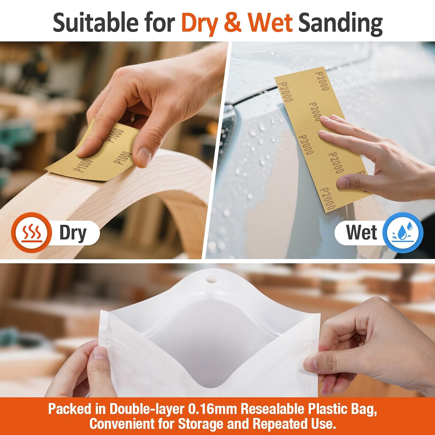 Hyietta Sand Paper Assortment. 52 Sheets Assorted Grits 120/150/180/240/320/400/600/800/1000/1500/2000/2500/3000. 4 Sheets Each. 9 x 3.6 Inches. Dry & Wet Sanding. Abrasive Sanding Sheets - Amazon.com