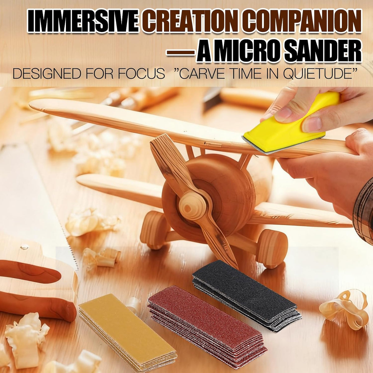 Giwiemi 100PCS Micro Detail Sander Kit. 3-in-1 Precision Mini Finger Sander | 60-800 Grit Sandpaper with Small Hand Sanding Blocks. Ideal for Wood. Crafts. Furniture. Tight Spaces and DIY Projects - Amazon.com