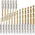19 Pcs HSS Titanium Twist Drill Bit Set - 1/16-1/4 Hex Shank Quick Change | 135 Degrees Split Point. Fully Ground Edges. Anti Runout. Fits Impact Drivers. Drills Metal Steel Wood. Plastics. Small Bits - Amazon.com