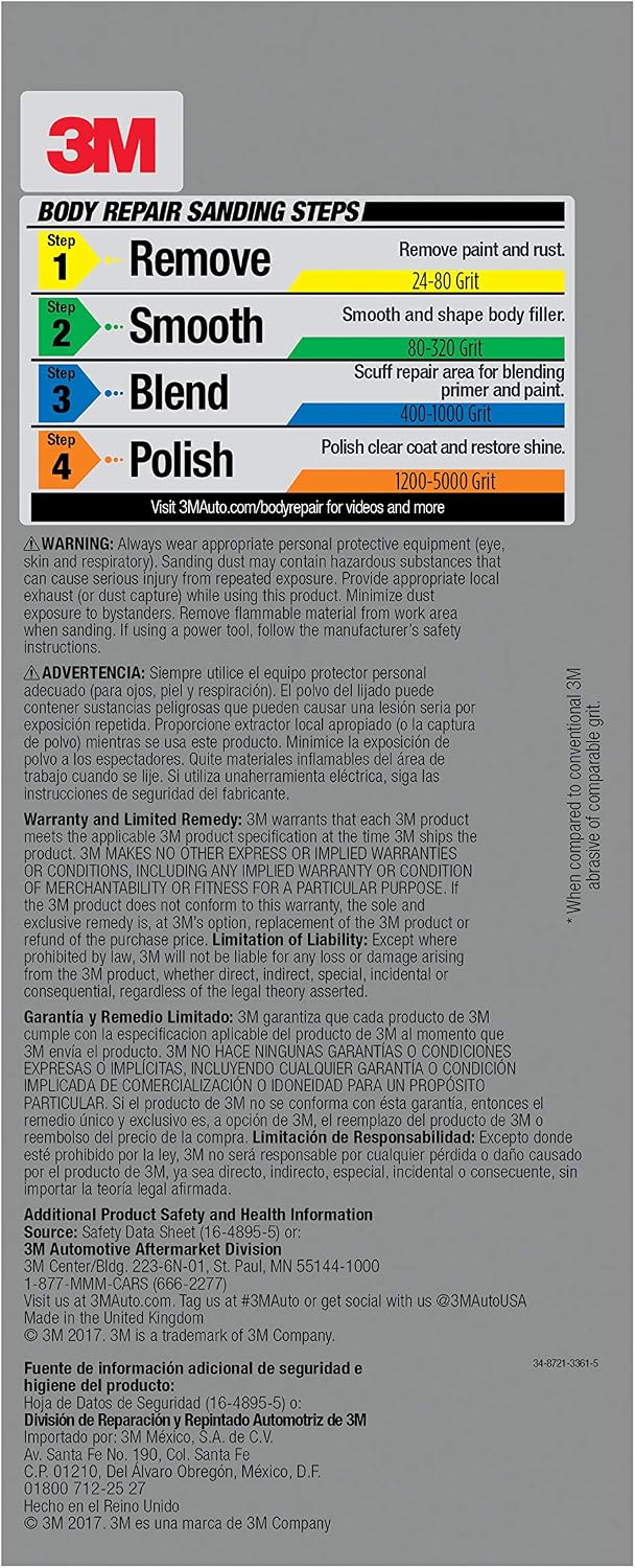 3M Performance 3000 Grit Sandpaper. 3-2/3 in x 9 in. Polish Clear Coat and Paint. Restore Shine. Ideal for Detailed Finishing and Polishing. Very Fine Grade Abrasive for Refined Finishes (03064)