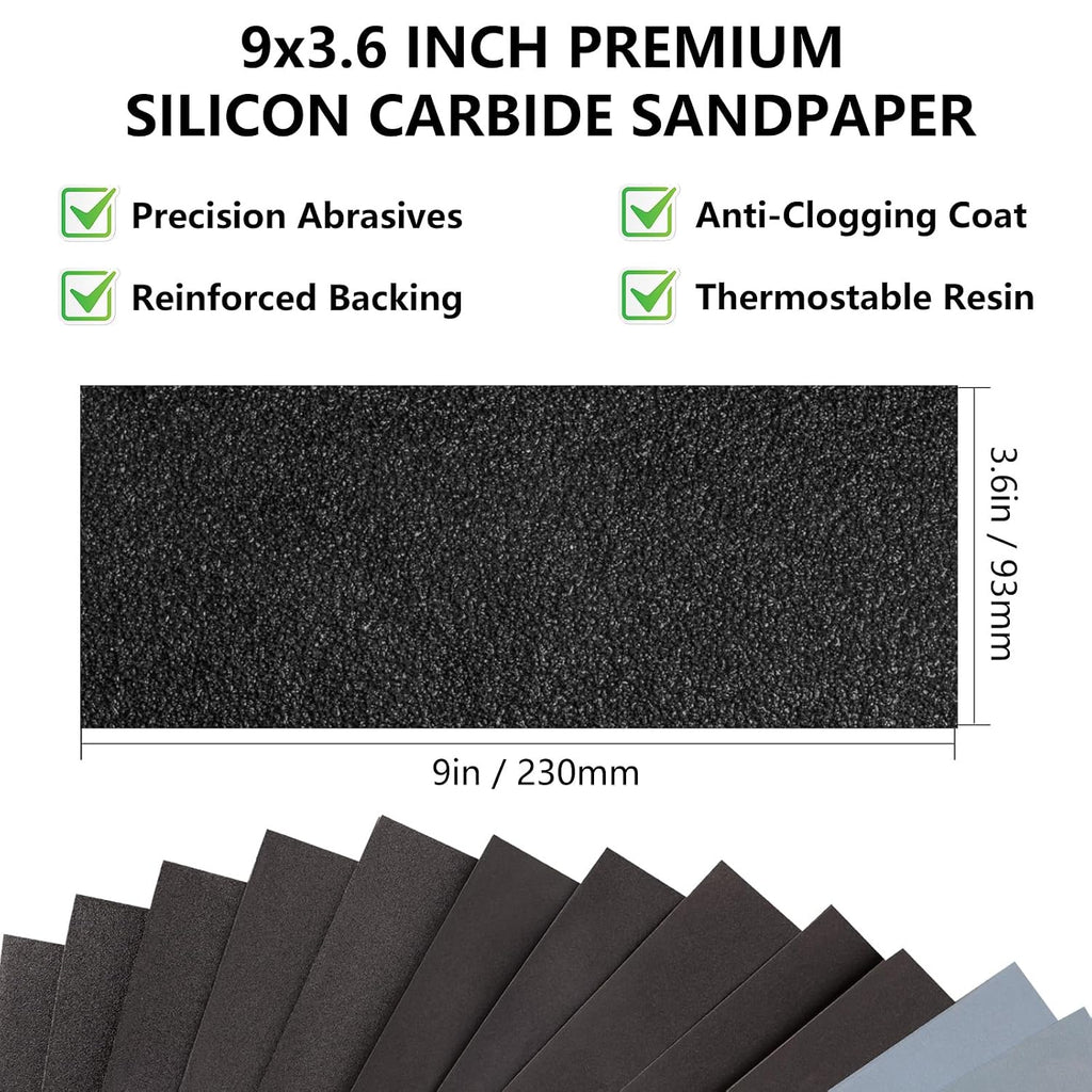 Shineboc Sandpaper 600 Grit. Wet Dry Sand Paper 9 x 3.6 Inch | 21 Sheets. for Wood Metal Automotive Sanding. Smoothing and Polishing - Amazon.com