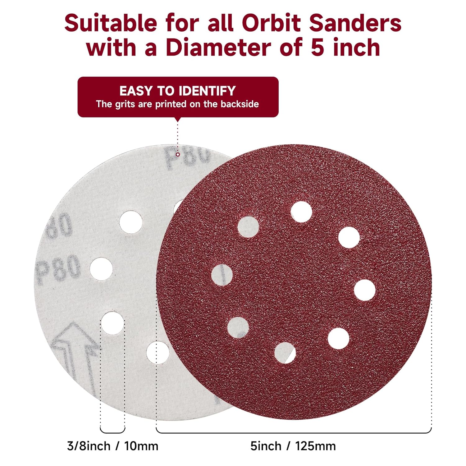 POTUINOM 100PCS 5 Inch Sanding Discs 120 Grit Sandpaper for Orbital Sander | Professional Orbital Sander Pads. Hook and Loop Sand Paper Sander discs.Sanding Pads for Metal.Car.Wood - Amazon.com