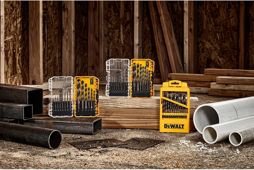 DEWALT Drill Bit Set. 3-Flats Shank.14-Piece. 135 Degree Split Point. for Plastic. Wood and Metal (DWA1184) - Amazon.com