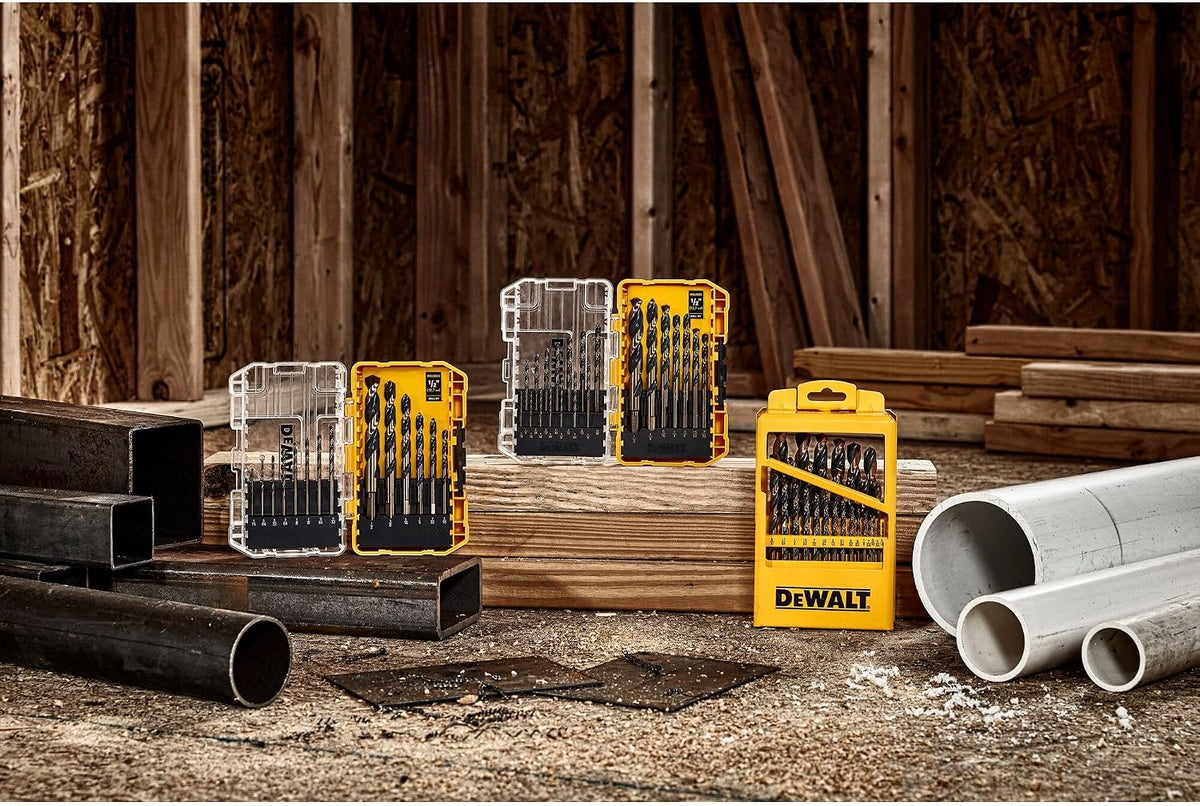 DEWALT Drill Bit Set. 3-Flats Shank.14-Piece. 135 Degree Split Point. for Plastic. Wood and Metal (DWA1184) - Amazon.com