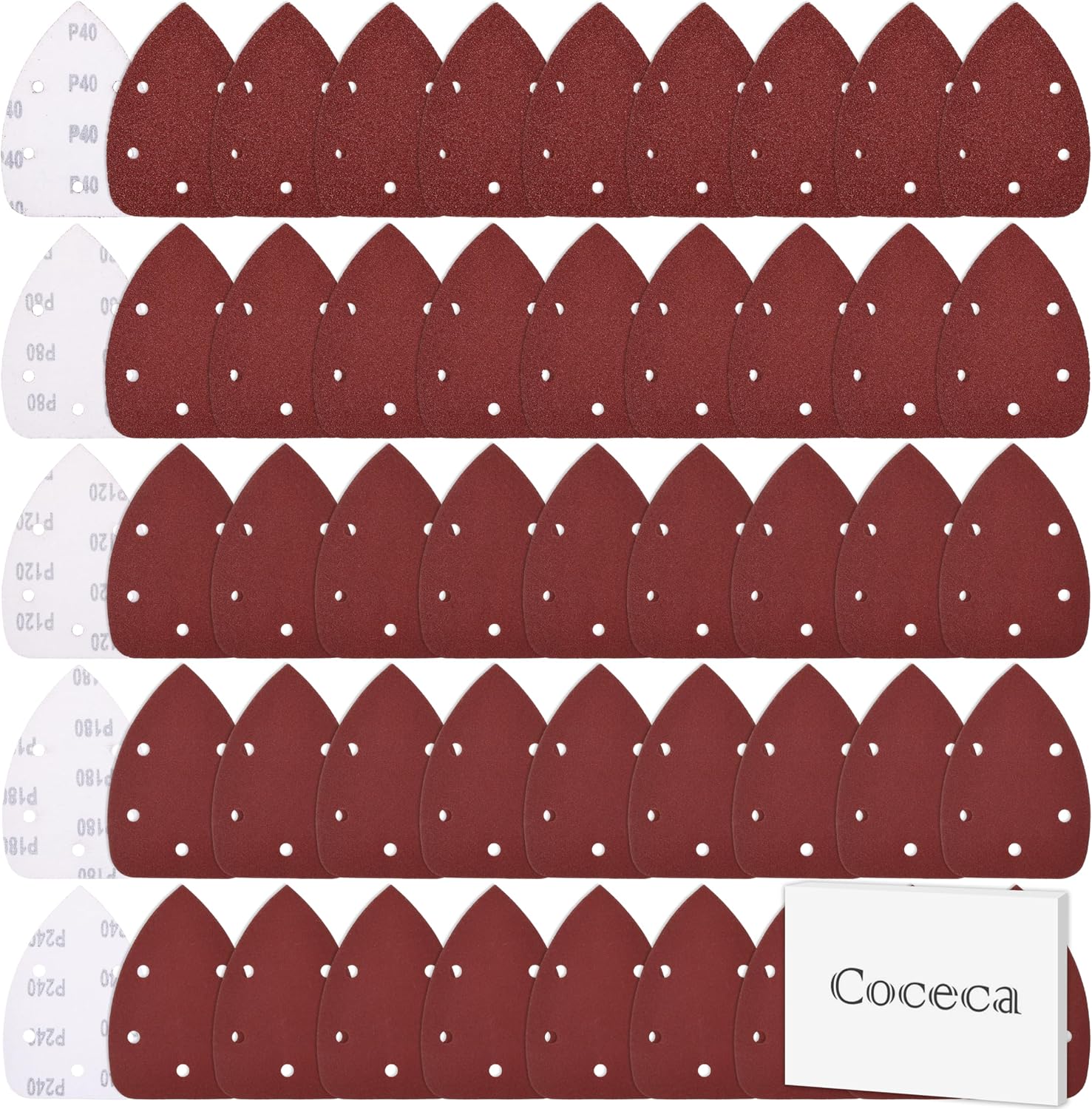 Coceca Mouse Detail Sander Sandpaper Sanding Paper Assorted Sanding Pads 40 80 120 180 240 Grits (50pcs Mouse Sandpaper) - Amazon.com